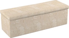 Truhlica čalúnená farba produktu béžová látka zapletaná, vzorované