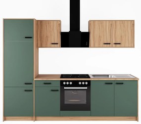 Kuchynská linka Retro Labrador dub estana 264,5 cm s kuchynskou doskou