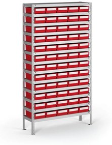 Regál s plastovými boxmi ShelfBox, 2000 x 1000 x 300 mm, 60x box D