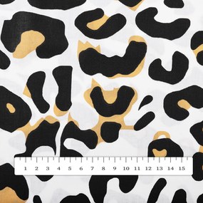 Biante Bavlnený behúň na stôl Sandra SA-409 Leopardí vzor na bielom 20x180 cm