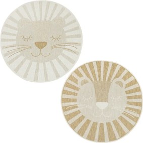 Detský obojstranný koberec BRUSSELS 206023/10820 béžový / krémový kruh