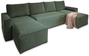 Tmavozelená sedacia súprava do U SMART COSARO 295x140 cm