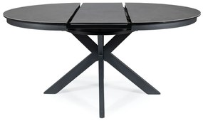 Okrúhly rozkladací jedálensky stôl DION 120 - 160 cm tmavo sivý mramor
