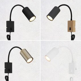 Globo 57911WM - Flexibilná nástenná lampa ROBBY 1xGU10/25W/230V čierna/mosadz