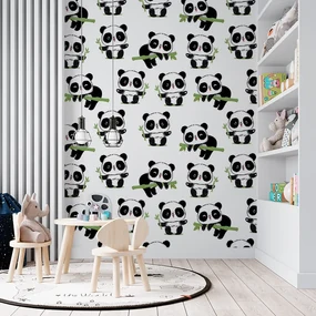 Sablio Tapeta Pandy s vetvičkou - 336x220 cm