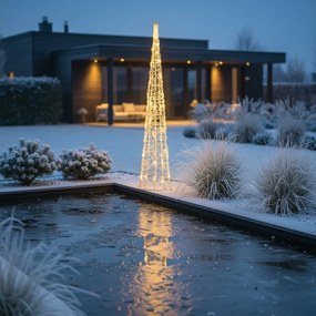 Vianočný stromček priehľadný 100 cm vrátane LED IP44 - Coni