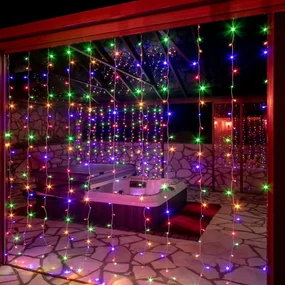VOLTRONIC® 59570 Vianočné osvetlenie - svetelný záves - 3x3 m farebná 300 LED