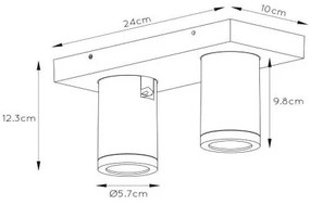 Lucide 09930/10/30 - LED Stmievateľné bodové svietidlo TAYLOR 2xGU10/5W/230V IP44