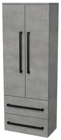 Kúpeľňová skrinka vysoká SAT Cube Way 60x163x33 cm betón CUBE3CHV60BE