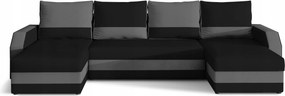Rohová sedačka U Miris (čierna sivá) (L)