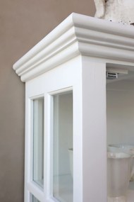 Biela antik drevená skriňa / vitrína s policami Frances - 60*40*196cm