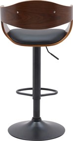 Barová stolička Kingston B - koženka, čierny rám - orech/čierna