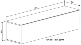 TV STOLÍK ELEGANTE 150 LED BIELY VYSOKÝ LESK