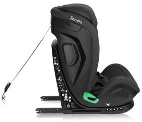 Lionelo - Otočná autosedačka so základňou HARPER i-Size 76-150 cm Black Carbon