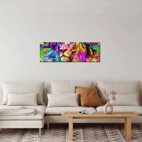 Obraz - 3D obraz leva (s hodinami) (90x30 cm)