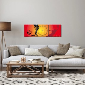 Obraz - Futbal (s hodinami) (90x30 cm)