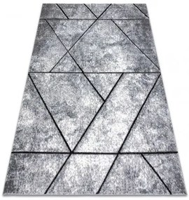 Moderný koberec COZY 8872 Wall, geometrický , trojuholníky - Štrukturálny, dve vrstvy rúna sivá / modrá Veľkosť: 280x370 cm