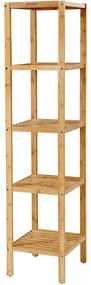 Kúpeľňový regál 5 policový, prírodná farba