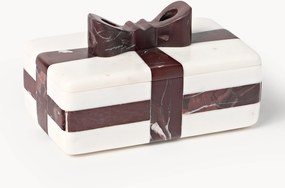 Dekoračná vianočná dóza Cutemas, Rosso Levanto mramor, Š 19 cm
