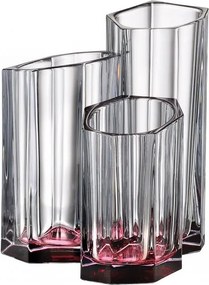 KRIŠTÁĽOVÁ VÁZA BOHEMIA BAZALT PINK BOTTOM 300MM