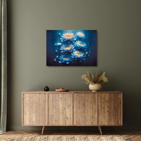 Sklenený obraz - Lekná pod hladinou (70x50 cm)