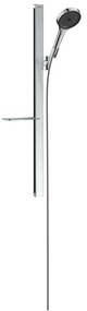 Hansgrohe Rainfinity, sprchová sada 130 3jet EcoSmart s tyčou 90 cm a poličkou na mydlo, chrómová, HAN-27672000