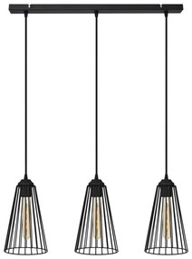 Luster na lanku TORRI 3xE27/15W/230V čierna