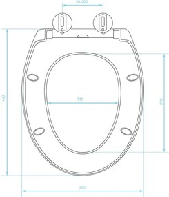 Kuchinox Standard, WC sedadlo z polypropylénu 447x370 mm, soft-close, biela, LAV-ADA_611E