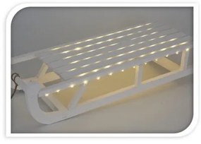 Vianočné sánky s LED – biele 73 cm