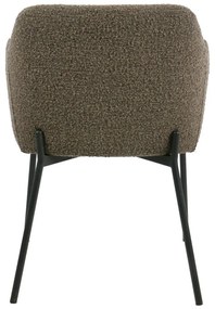 Hnedé čalúnené jedálenské kreslo s podrúčkami Melilla – House Nordic