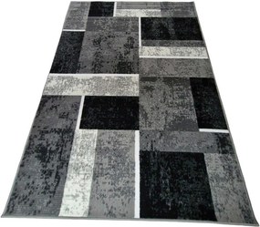 HU Sivý geometrický kockovaný obdĺžnikový koberec NEW IDEA 90311-0433 Rozmer: 200x300 cm