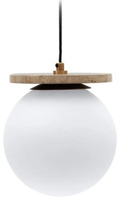 Biele závesné svietidlo so skleneným tienidlom ø 20 cm Malachi – Kave Home