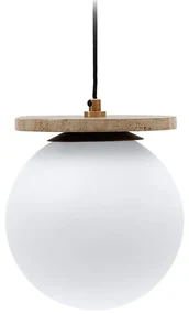 Biele závesné svietidlo so skleneným tienidlom ø 20 cm Malachi – Kave Home