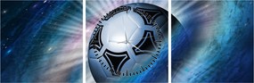 Obraz - Futbalová lopta vo vesmíre (s hodinami) (90x30 cm)