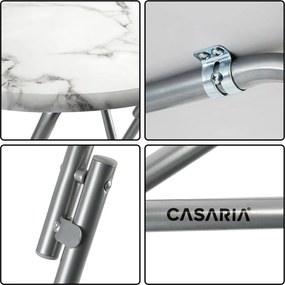 Cateringový skladací barový stôl MARLE 60 cm mramorovo biely
