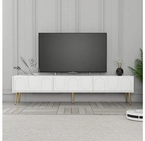 TV stolík/skrinka Bipemu 3 (biela + zlatá) . Vlastná spoľahlivá doprava až k Vám domov. 1095682