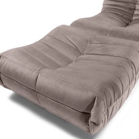 Čalouněný taburet Fugi hnědo-šedý