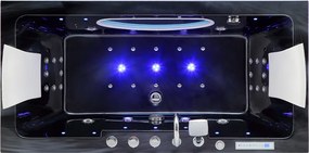 BPS-koupelny Hydromasážna vaňa HYD-IR933A-BL 150x84 ČIERNY MRAMOR s ohrevom vody