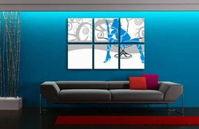 Ručne maľovaný POP Art obraz Blue Woman | rôzne rozmery