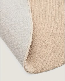 Krémový ručne tkaný vlnený okrúhly koberec ø 200 cm Domm – Kave Home