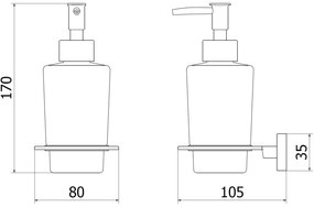 Mexen príslušenstvo, ARNO dávkovač mydla, zlatá, 70207388-50