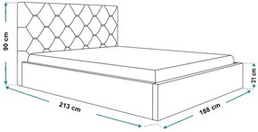 Čalúnená manželská posteľ KAIDEN 180 x 200