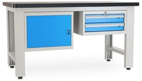 Dielenský stôl Solid MDF-12, 150 cm, 2 závesné boxy, čierna