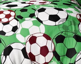 Bavlnené obliečky Homa BOLO FUTBAL GREEN 2-dielna sada 140x200 cm