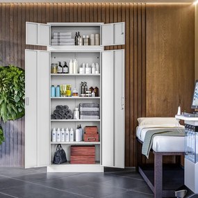 Kovová skriňa JAN Compact 1750 x 800 x 400 mm, sivá