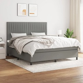 Boxspring posteľ s matracom tmavosivá 180x200 cm látka 3141954