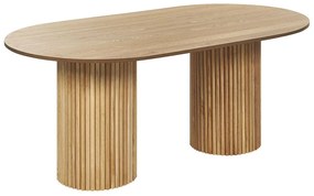 Oválny jedálenský stôl 180 x 100 cm svetlé drevo SHERIDAN Beliani