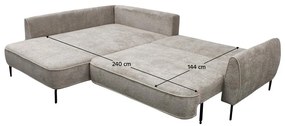 Rohová sedacia súprava Montenegro (sivobéžová) (L). Vlastná spoľahlivá doprava až k Vám domov. 1119679