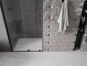 Mexen Velar L, posuvné sprchové dvere do otvoru 120 cm, 8mm číre sklo, čierna matná, 871-120-003-01-70