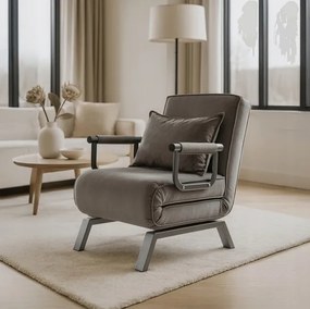 Kreslo pohovka rozkladacia PRATO sivá - vintino.sk